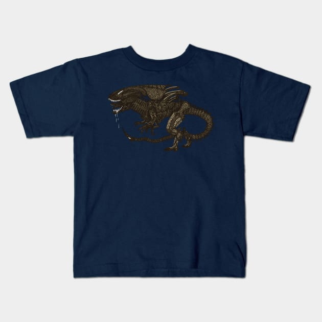 Xeno Rex Kids T-Shirt by djrbennett